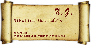Nikolics Gusztáv névjegykártya