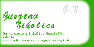 gusztav nikolics business card